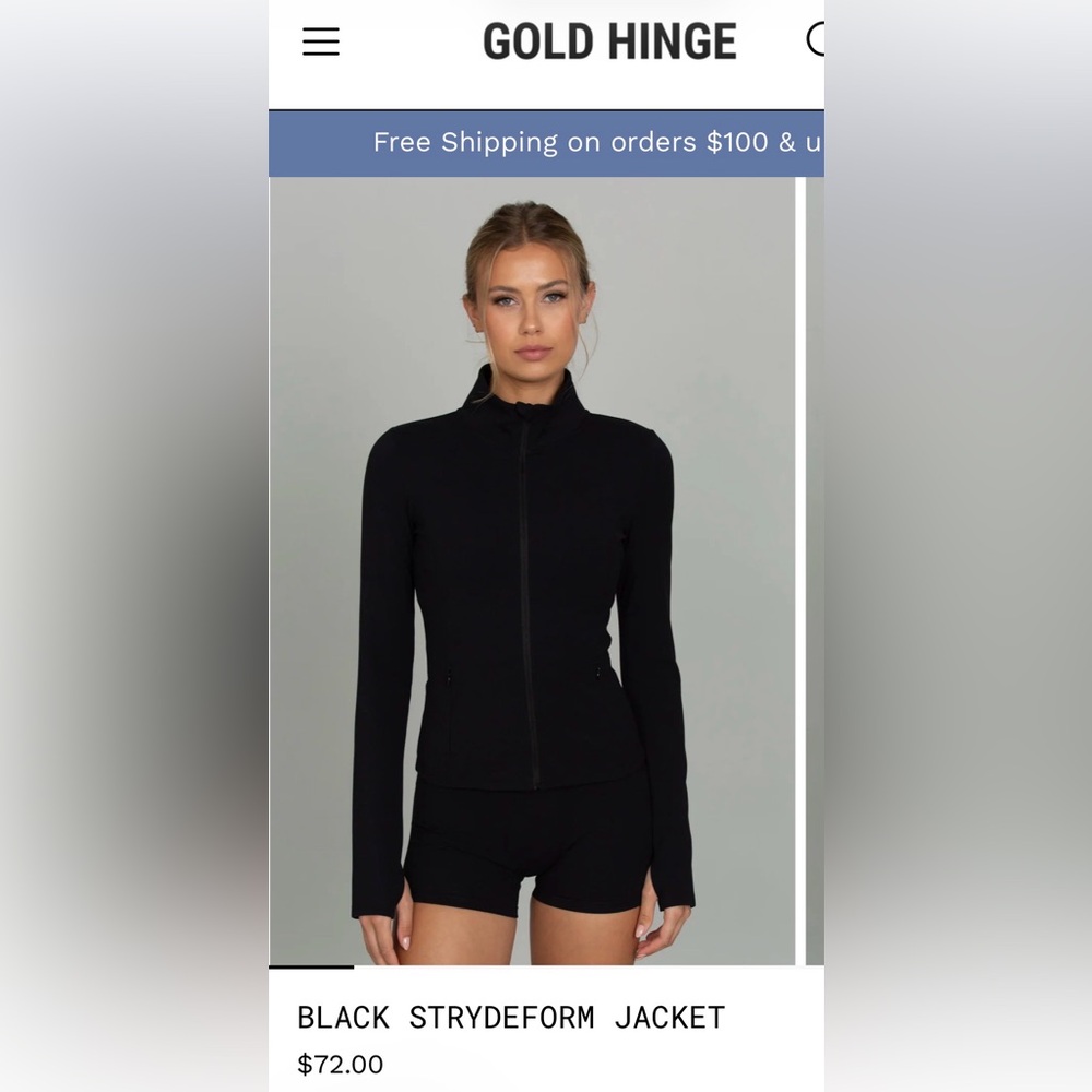 Gold Hinge BLACK STRYDEFORM JACKET. Size Medium. Black